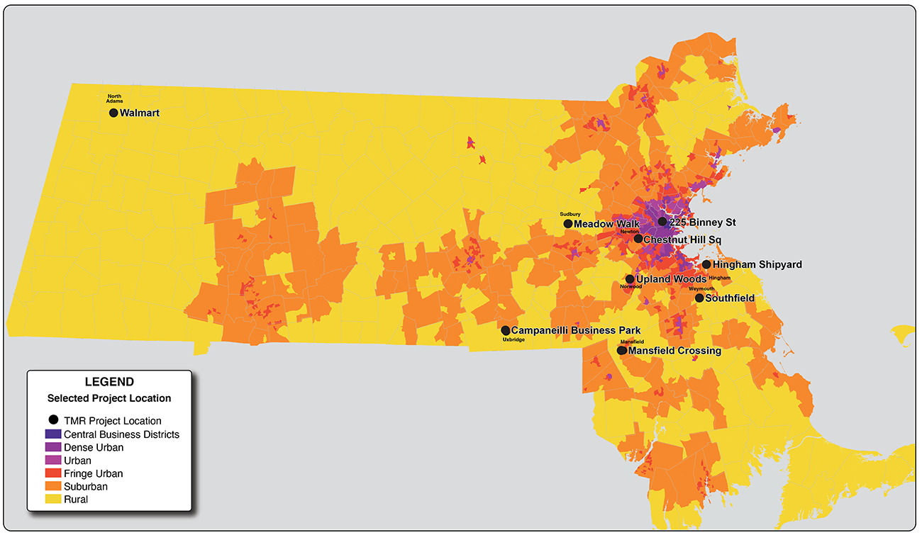 Figure 3. TMR Selected Project Locations
This figure shows locations of selected developments.